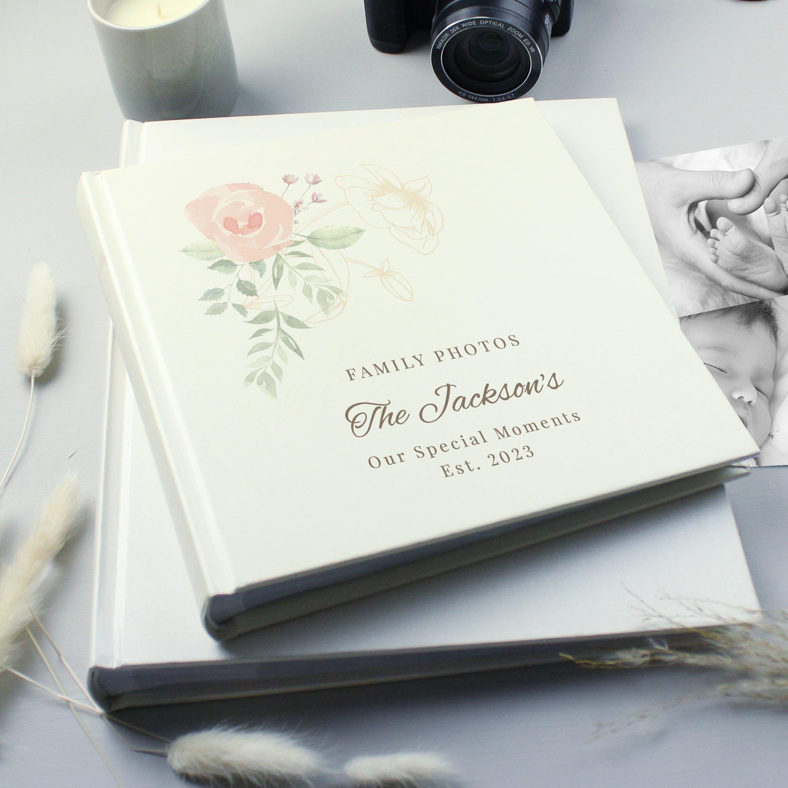 Personalised Floral Square Photo Album - Inspired Creative Gifts