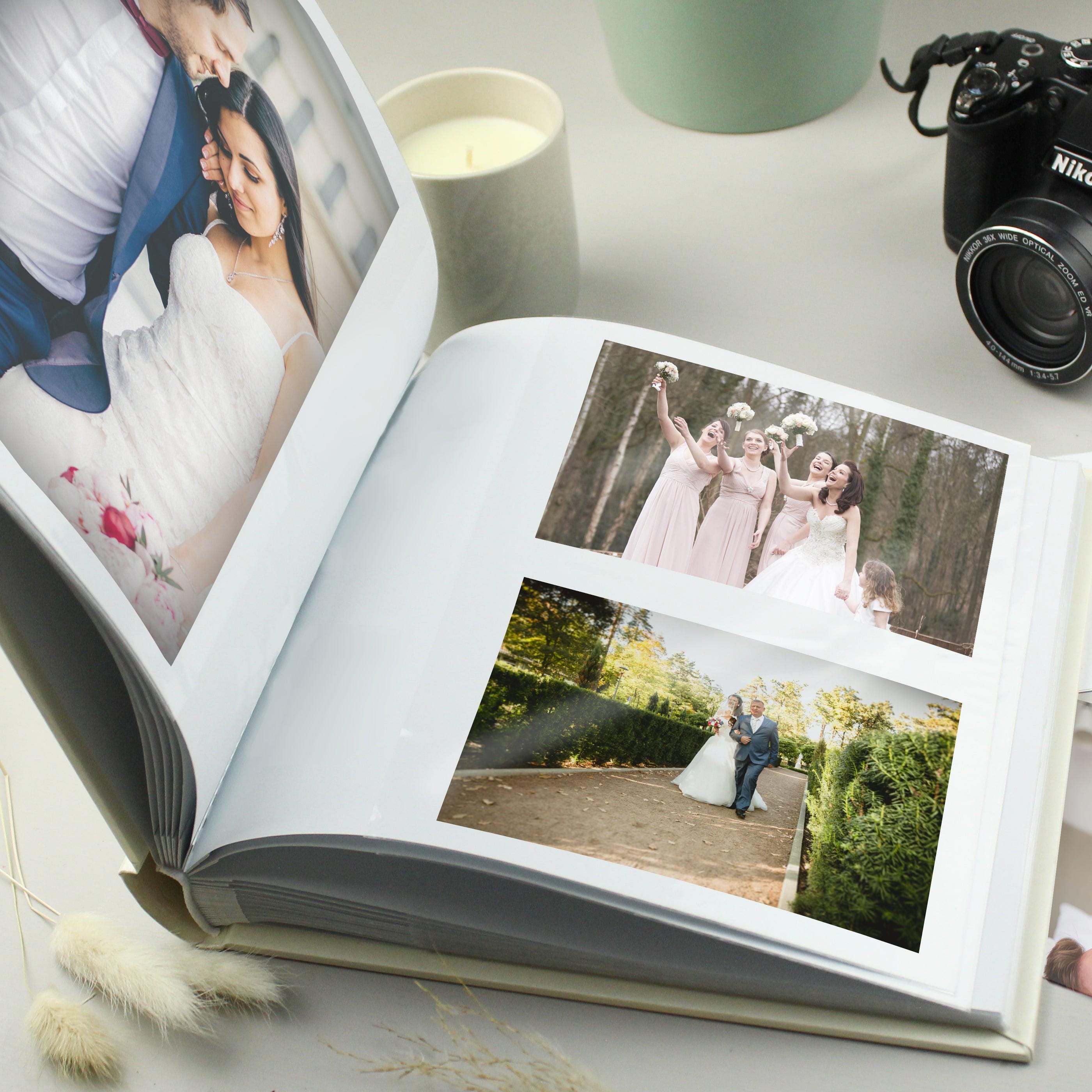 Personalised Gold Heart Couples Square Photo Album - Inspired Creative Gifts