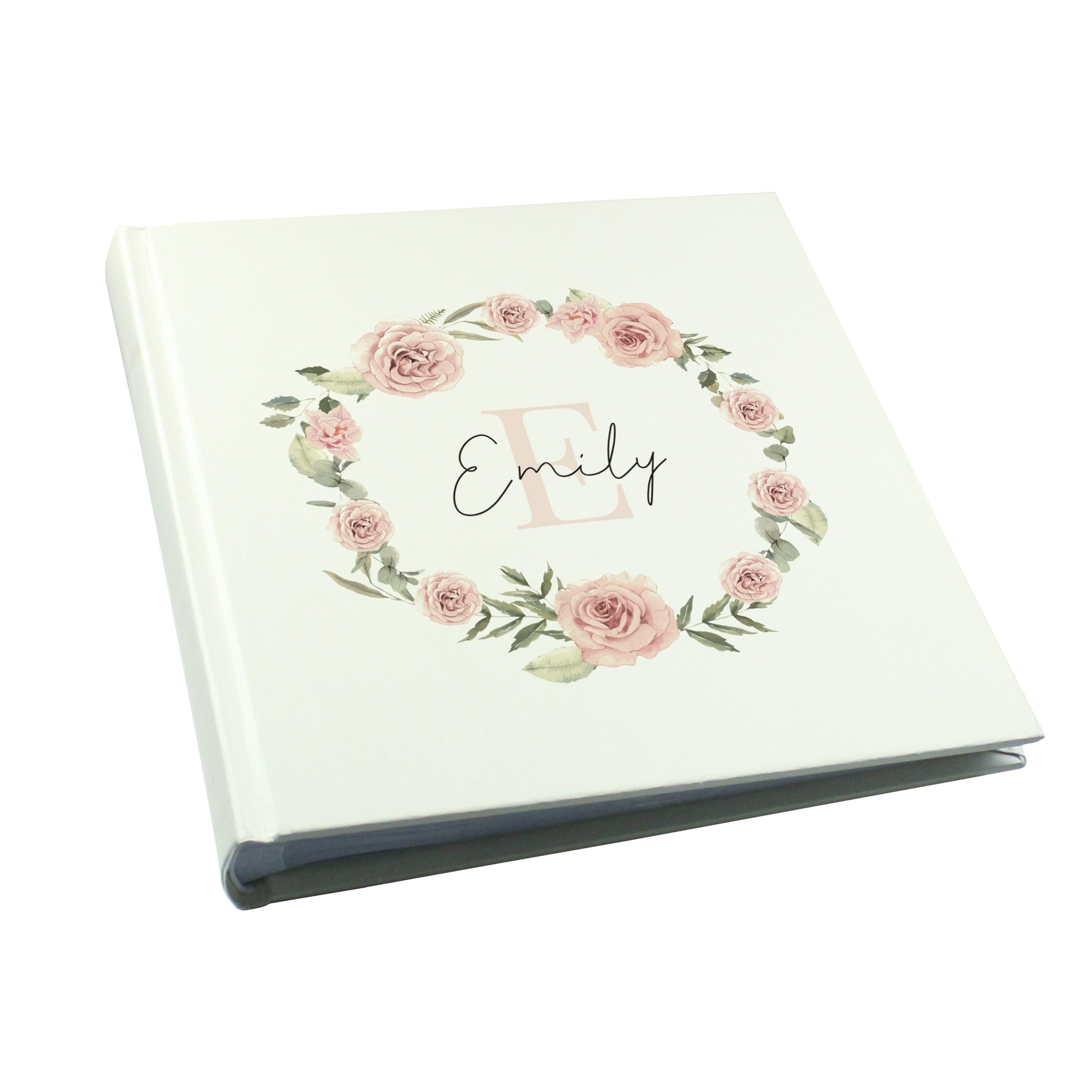 Personalised Floral Wreath Square Photo Album - Inspired Creative Gifts