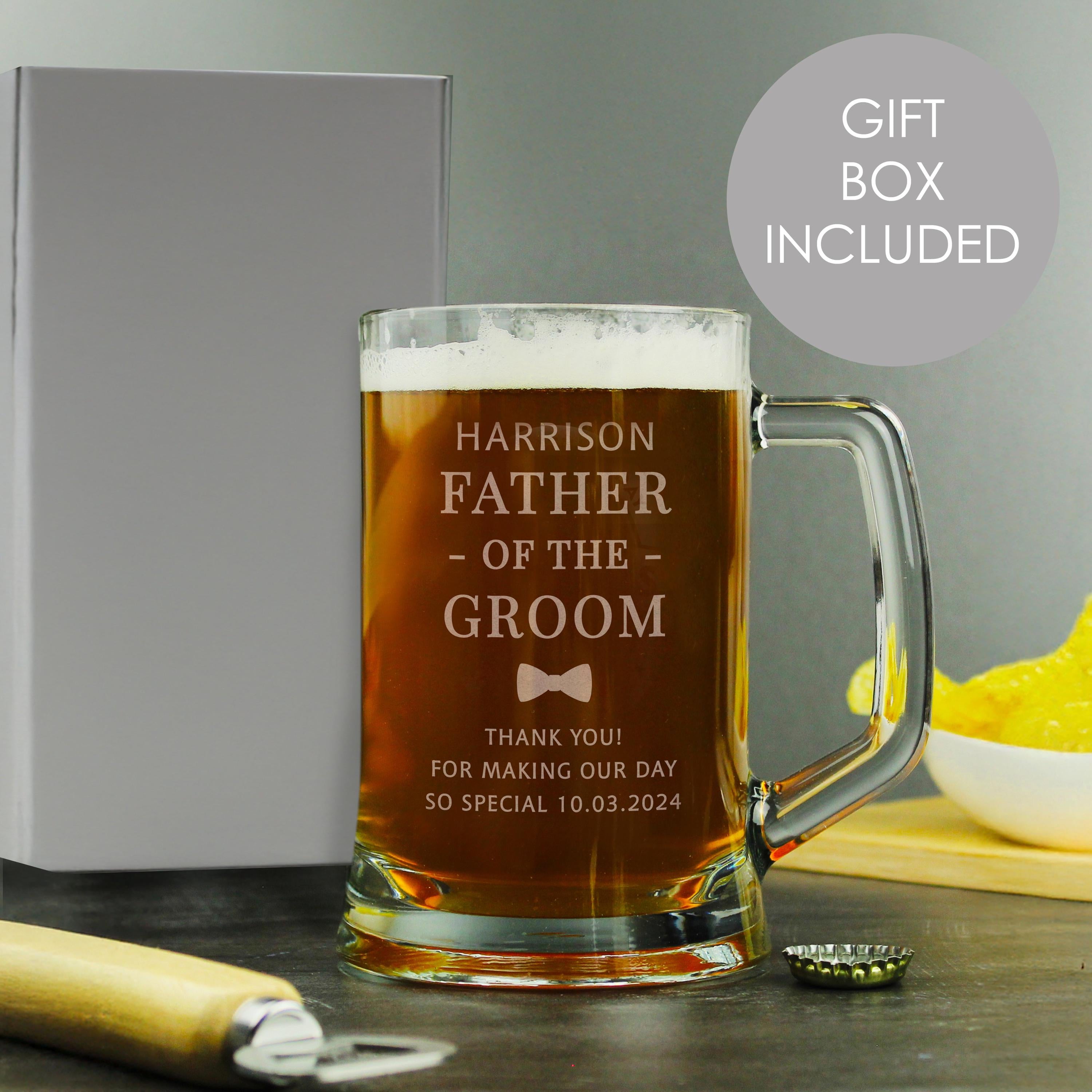 Personalised Father of the Groom Pint Stern Tankard - Inspired Creative Gifts