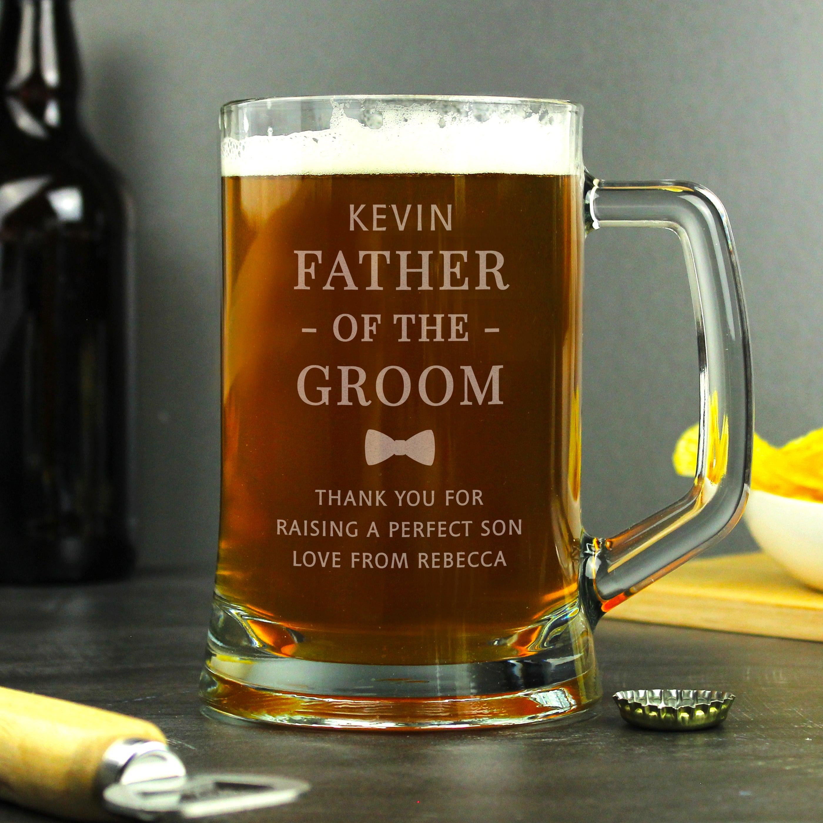 Personalised Father of the Groom Pint Stern Tankard - Inspired Creative Gifts