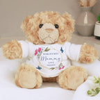Personalised Geometric Floral Teddy Bear - Inspired Creative Gifts