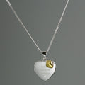 Personalised Sterling Silver Heart Locket Necklace with Diamond & 9ct Gold Charm - Inspired Creative Gifts