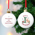 Personalised 1st Christmas Festive Fawn Bauble | Inspired Creative Gifts