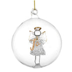 Personalised Gold Glitter Name Only Angel Glass Bauble | Inspired Creative Gifts