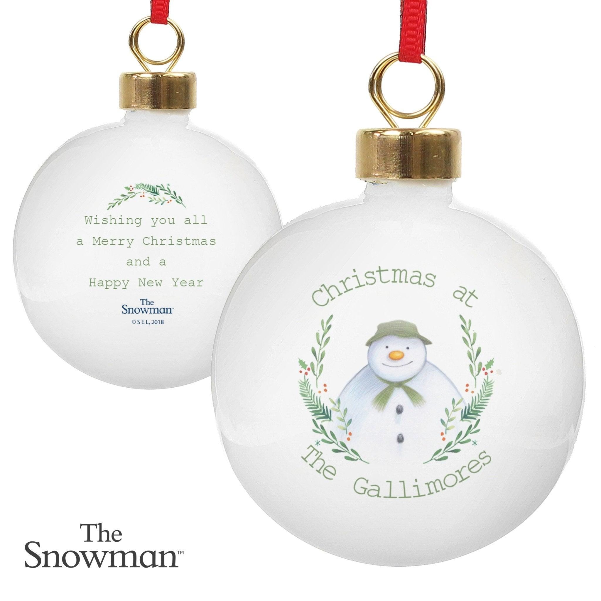 Personalised The Snowman Winter Garden Bauble | Inspired Creative Gifts