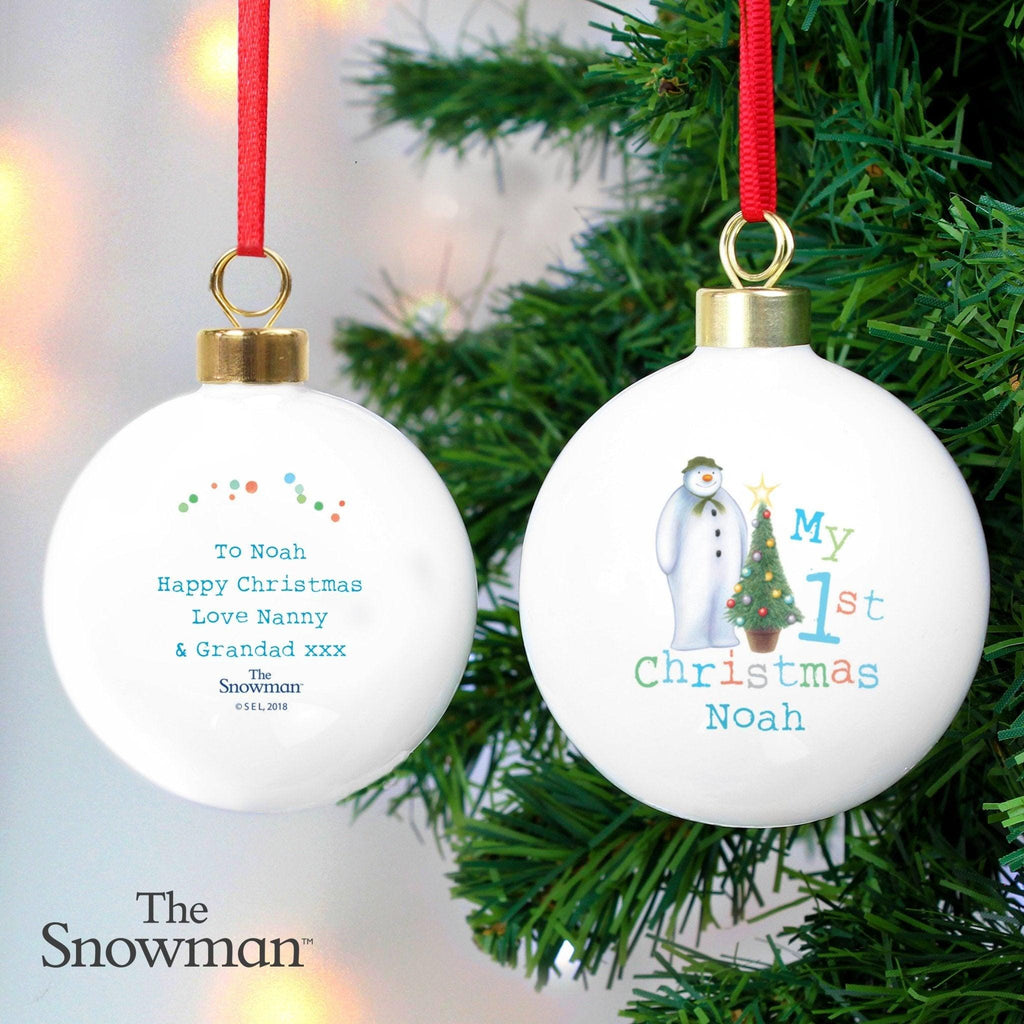 Personalised The Snowman My 1st Christmas Bauble | Inspired Creative Gifts