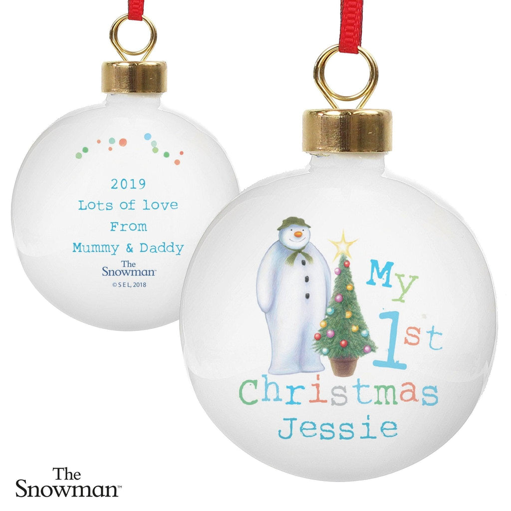 Personalised The Snowman My 1st Christmas Bauble | Inspired Creative Gifts