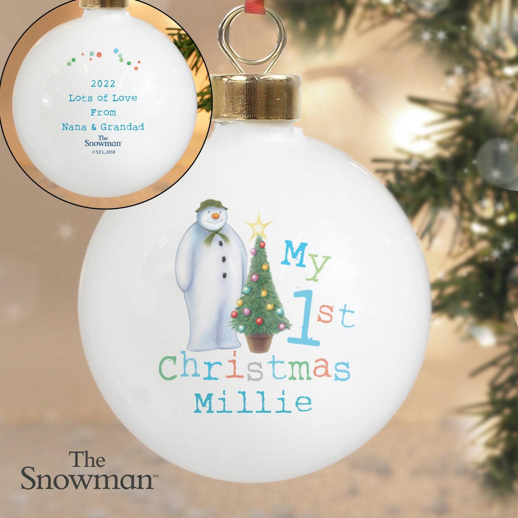 Personalised The Snowman My 1st Christmas Bauble | Inspired Creative Gifts