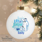 Personalised The Snowman and the Snowdog Blue Bauble | Inspired Creative Gifts | UK Supplier
