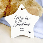 Personalised Free Text Ceramic Star Decoration | Inspired Creative Gifts | UK Supplier