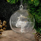 Personalised Name Only Reindeer Glass Bauble | Inspired Creative Gifts | UK Supplier