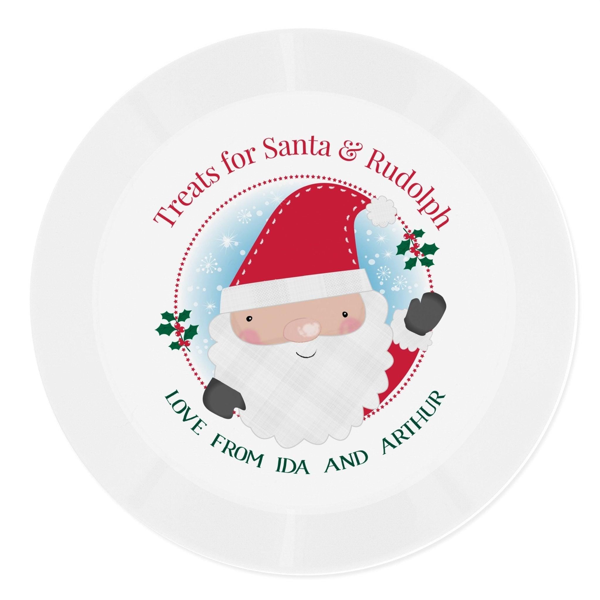 Personalised Santa Christmas Eve Mince Pie Plastic Plate | Inspired Creative Gifts | UK Supplier