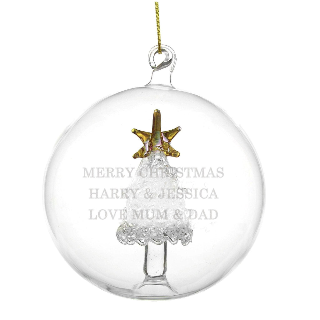 Personalised Glass Christmas Tree Bauble | Inspired Creative Gifts | UK Supplier