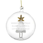Personalised Glass Christmas Tree Bauble | Inspired Creative Gifts | UK Supplier
