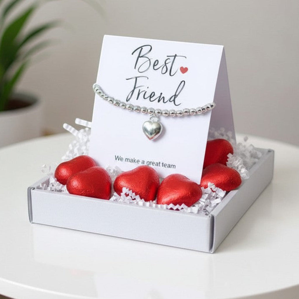Best Friend Mini Gift Hamper with Silver Heart Bracelet