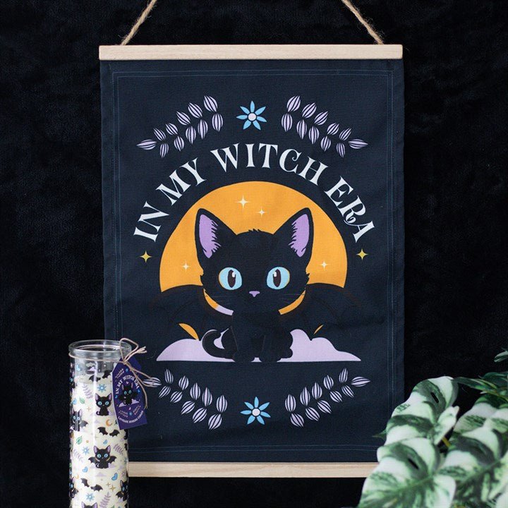 In My Witch Era Bat Cat Fabric Wall Hanging | Inspired Creative Gifts | UK Supplier
