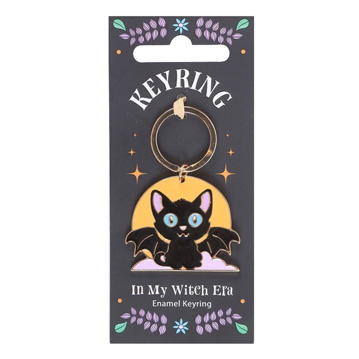 In My Witch Era Cat and Moon Enamel Keyring | Inspired Creative Gifts | UK Supplier