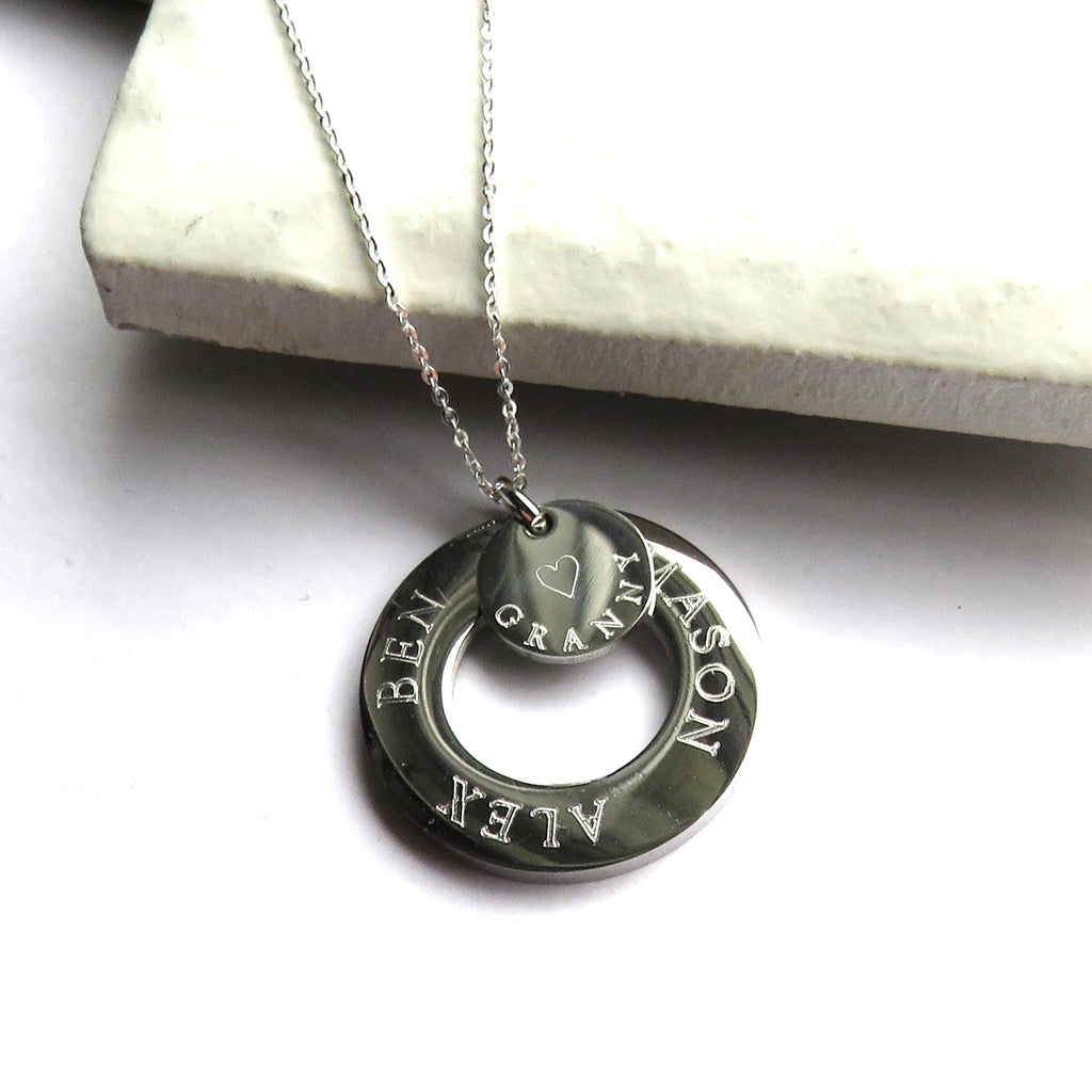 Personalised Infinity and Mini Disc Necklace | Woman's Necklace