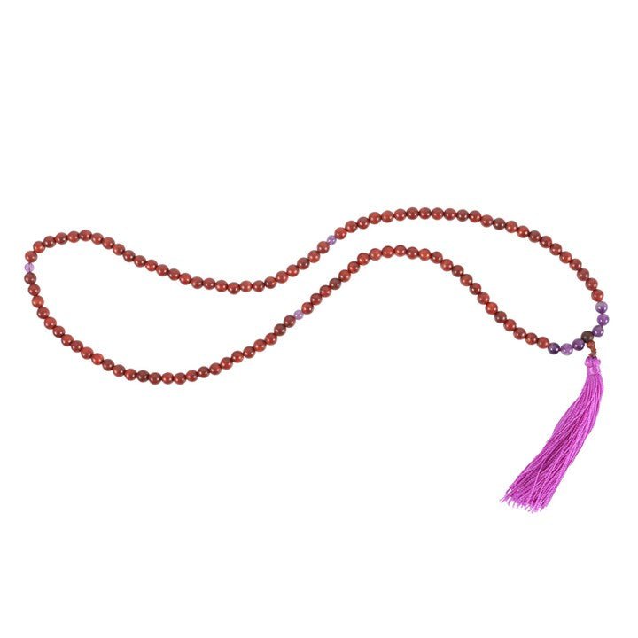 Intuition Rosewood & Amethyst Mallah Necklace | Inspired Creative Gifts | UK Supplier
