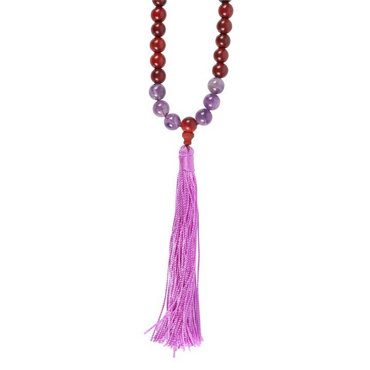 Intuition Rosewood & Amethyst Mallah Necklace | Inspired Creative Gifts | UK Supplier