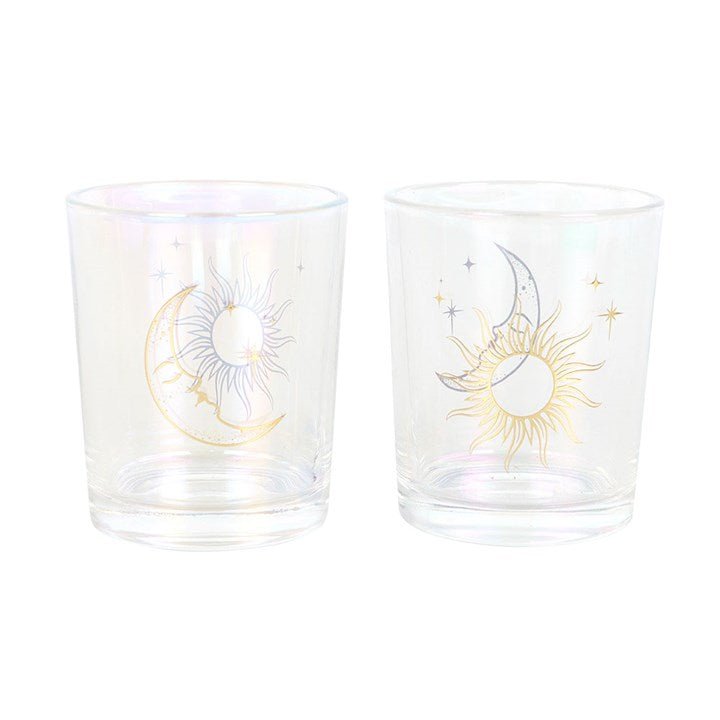 Iridescent Sun and Moon Votive Candle Holders | Inspired Creative Gifts | UK Supplier