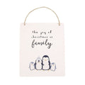 Joy of Christmas Penguin Family Hanging Sign | Inspired Creative Gifts | UK Supplier