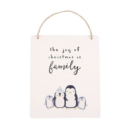 Joy of Christmas Penguin Family Hanging Sign | Inspired Creative Gifts | UK Supplier