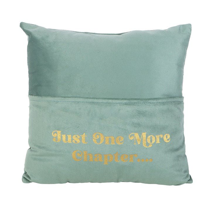Just One More Chapter Cushion with Book Pocket | Inspired Creative Gifts | UK Supplier