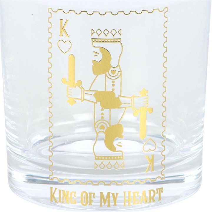 King of My Heart Drinking Glass | Inspired Creative Gifts | UK Supplier