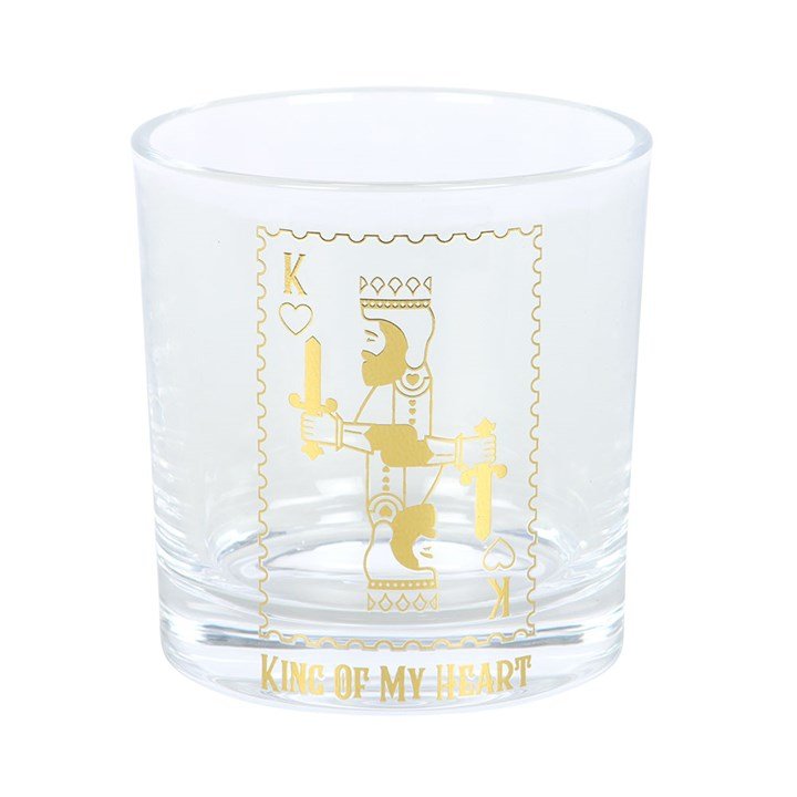 King of My Heart Drinking Glass | Inspired Creative Gifts | UK Supplier