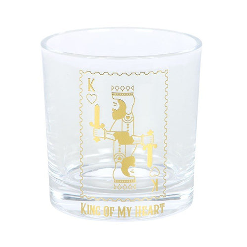 King of My Heart Drinking Glass | Inspired Creative Gifts | UK Supplier