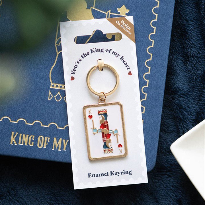 King of My Heart Playing Card Keyring | Inspired Creative Gifts | UK Supplier