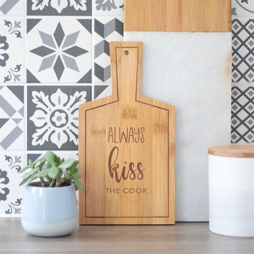 Kiss the Cook Bamboo Serving Board | Inspired Creative Gifts | UK Supplier