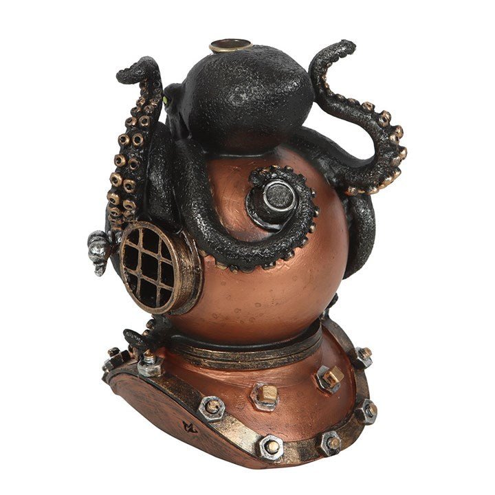 Kraken on Diver's Helmet Backflow Incense Burner | Inspired Creative Gifts | UK Supplier