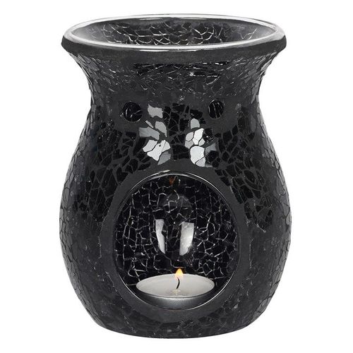 Large Black Crackle Oil Burner and Wax Warmer | Inspired Creative Gifts | UK Supplier