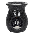 Large Black Crackle Oil Burner and Wax Warmer | Inspired Creative Gifts | UK Supplier