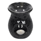 Large Black Crackle Oil Burner and Wax Warmer | Inspired Creative Gifts | UK Supplier