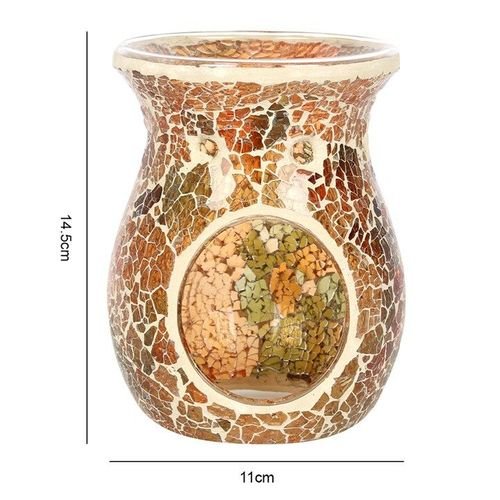 Large Brown Crackle Oil Burner and Wax Warmer | Inspired Creative Gifts | UK Supplier
