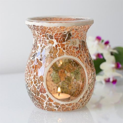 Large Brown Crackle Oil Burner and Wax Warmer | Inspired Creative Gifts | UK Supplier