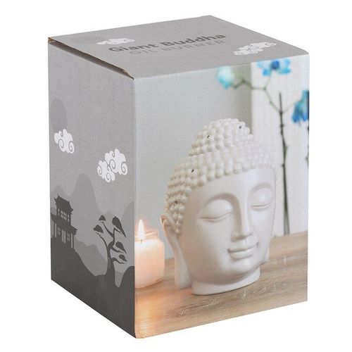 Large Grey Buddha Head Oil Burner and Wax Warmer | Inspired Creative Gifts | UK Supplier