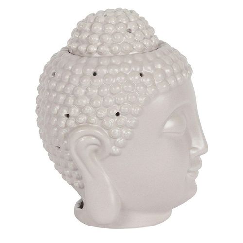 Large Grey Buddha Head Oil Burner and Wax Warmer | Inspired Creative Gifts | UK Supplier