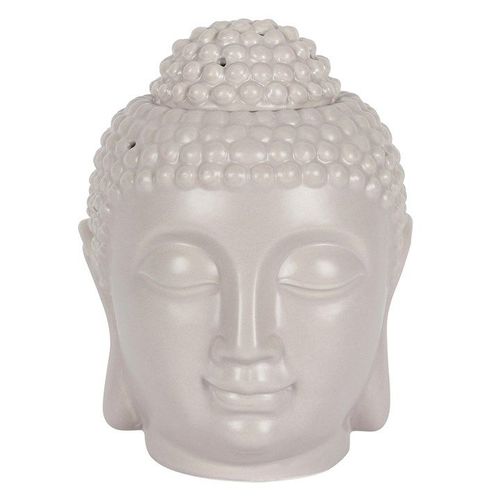 Large Grey Buddha Head Oil Burner and Wax Warmer | Inspired Creative Gifts | UK Supplier