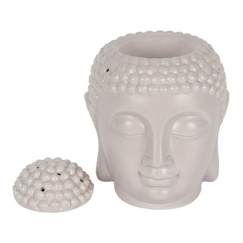 Large Grey Buddha Head Oil Burner and Wax Warmer | Inspired Creative Gifts | UK Supplier