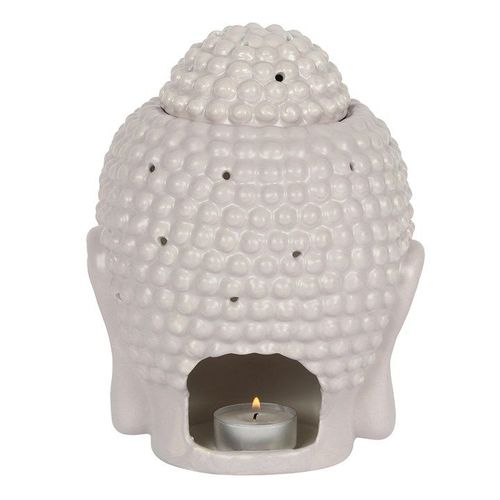 Large Grey Buddha Head Oil Burner and Wax Warmer | Inspired Creative Gifts | UK Supplier