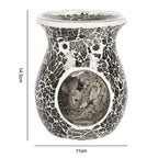 Large Gunmetal Grey Crackle Oil Burner and Wax Warmer | Inspired Creative Gifts | UK Supplier