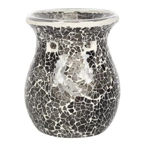 Large Gunmetal Grey Crackle Oil Burner and Wax Warmer | Inspired Creative Gifts | UK Supplier