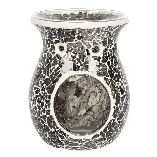 Large Gunmetal Grey Crackle Oil Burner and Wax Warmer | Inspired Creative Gifts | UK Supplier