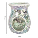 Large Light Blue Iridescent Crackle Oil Burner and Wax Warmer | Inspired Creative Gifts | UK Supplier