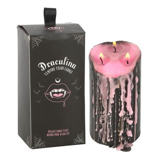 Large Pink Vampire Tears Pillar Candle | Candles | Inspired Creative Gifts